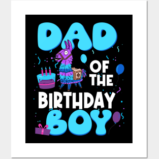 Dad Of The Birthday Boy Llama Dad And Mom Family Party Posters and Art